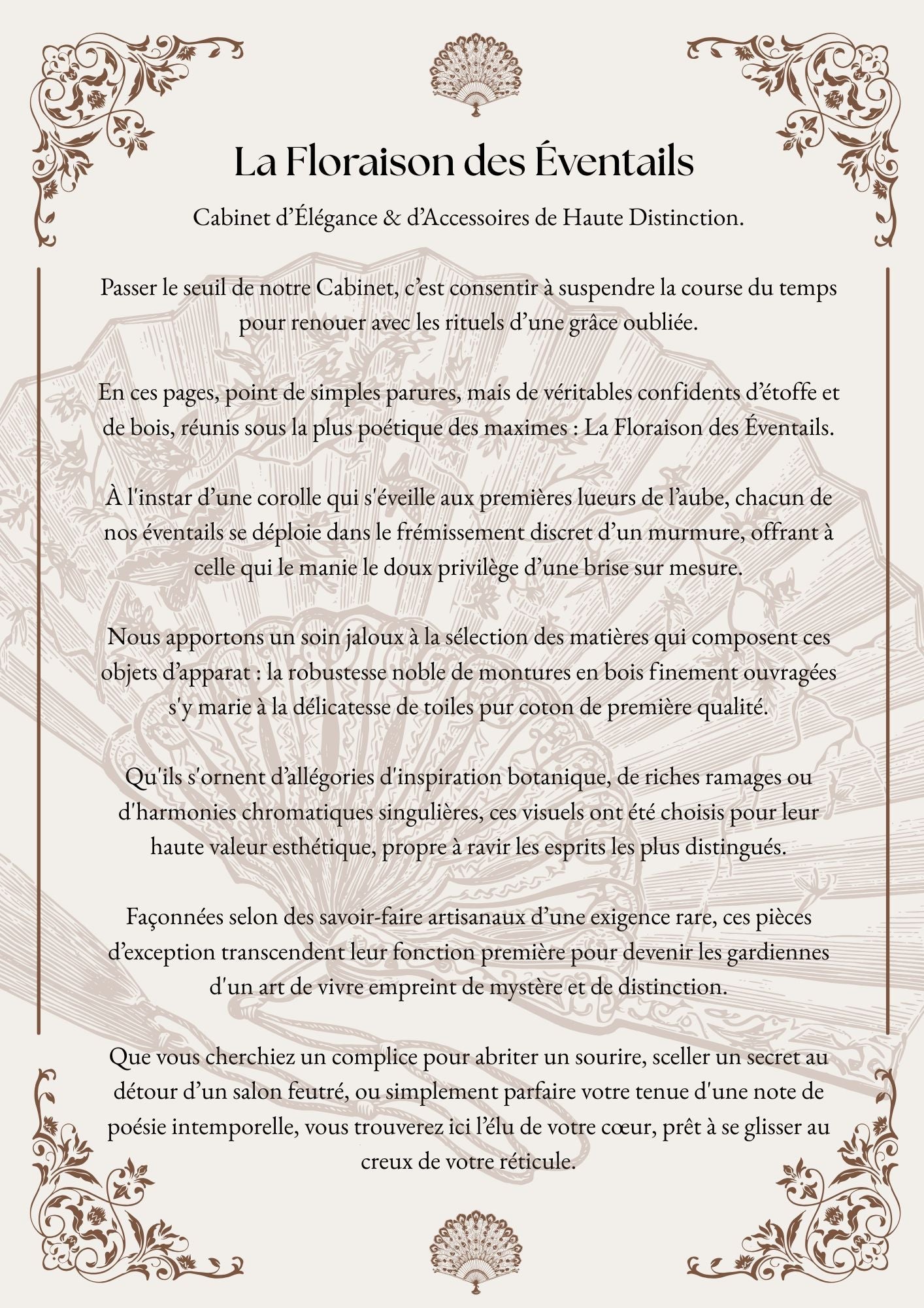 La Floraison des Éventails