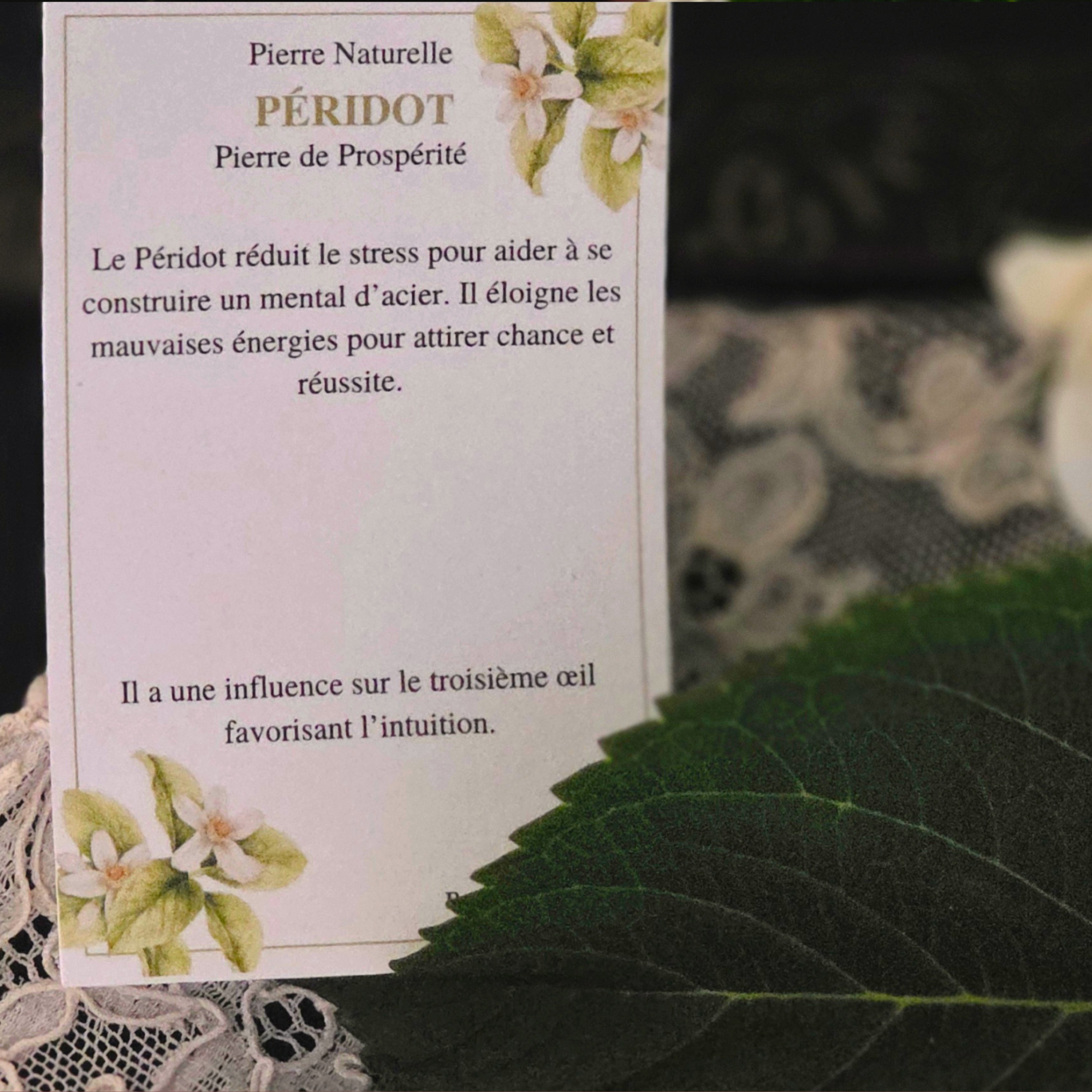 Bracelet en Pierres Naturelles Caixa Péridot • Prospérité