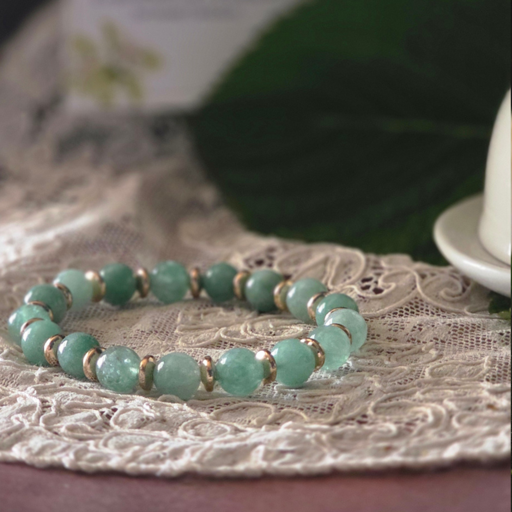 Bracelet en Pierres Naturelles Caixa Péridot • Prospérité