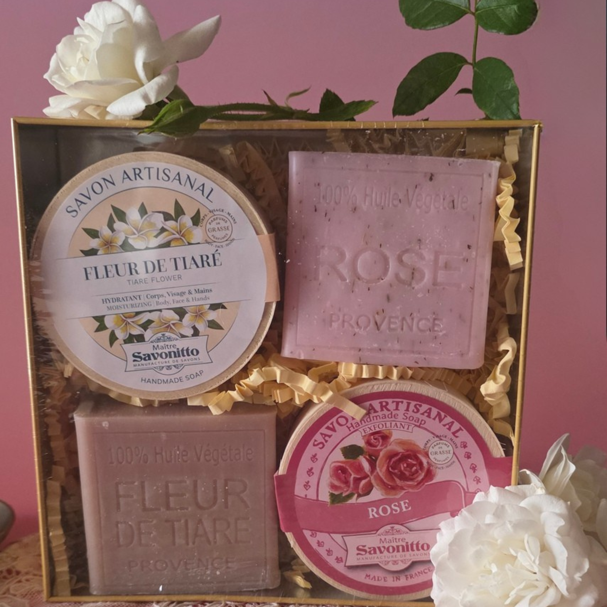 L’Écrin des Jardin de Roseraies – Coffret Rose et Fleur de Tiaré