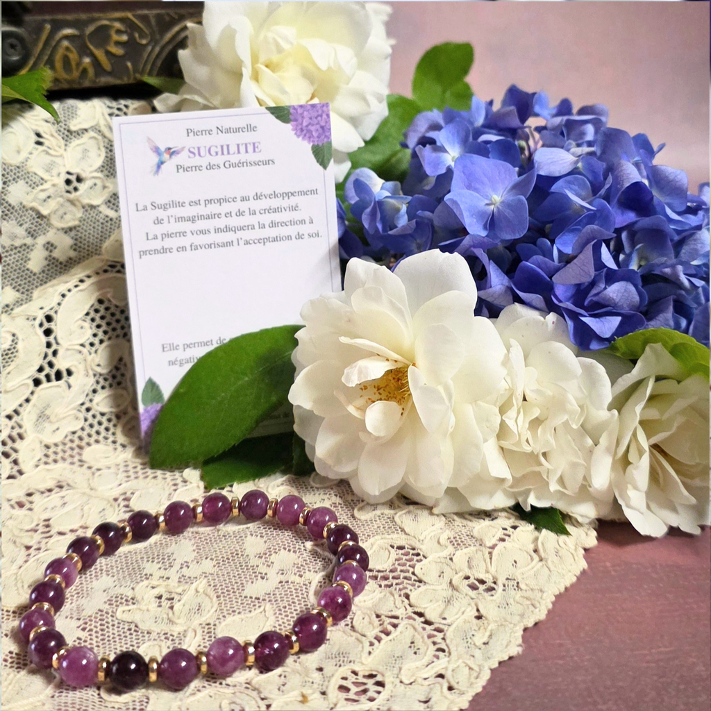 Bracelet en Pierres Naturelles Caixa Sugilite Protection • Apaisement • Élévation